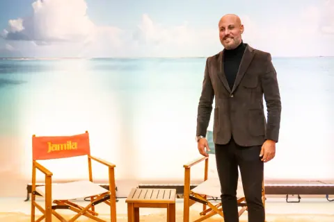 Girgis Youssef between two Jamila director’s chairs