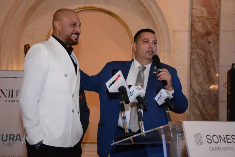 Girgis Youssef at a press conference