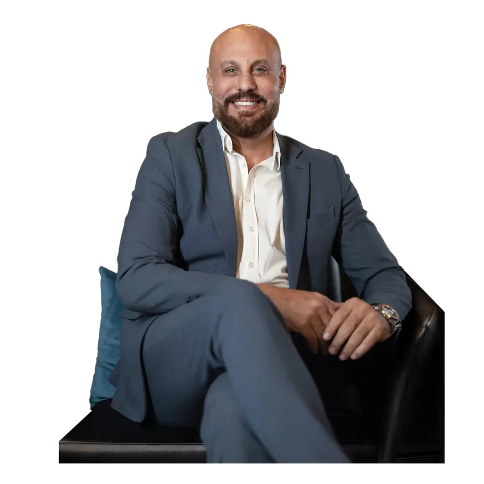 Portrait of Girgis Youssef in a blue suit